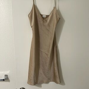 Champagne colored silk dress